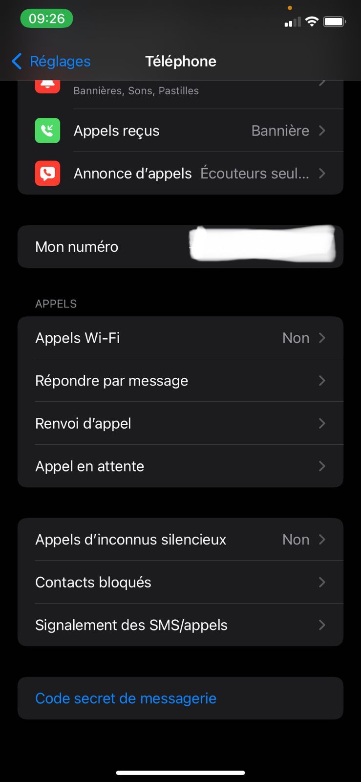 Option afficher ou masquer numéro introu… Communauté Apple