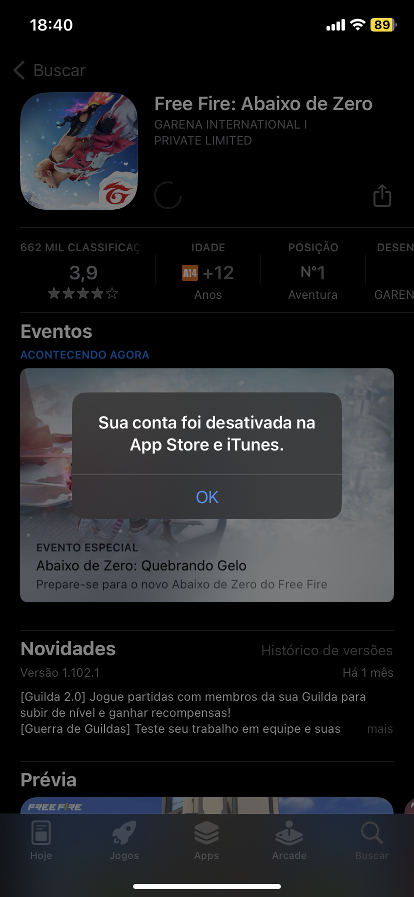 Free Fire: Abaixo de Zero na App Store