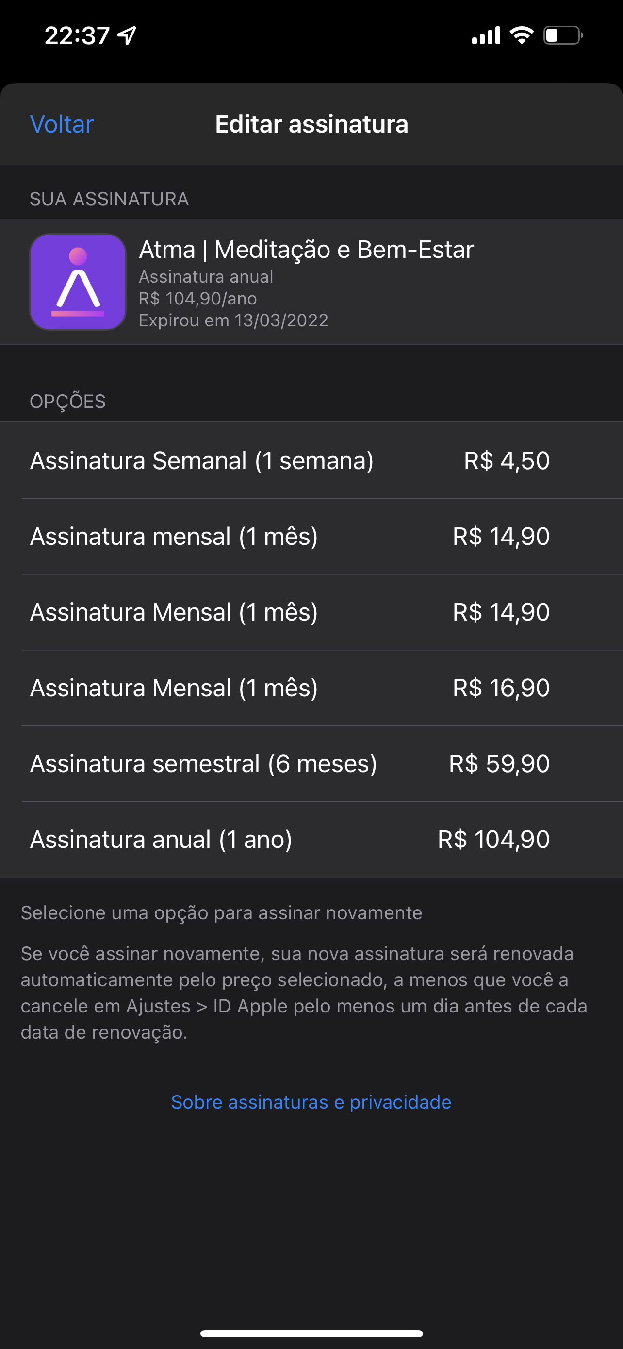 iOS 13 avisa quando o usuário está excluindo app com assinatura ativa