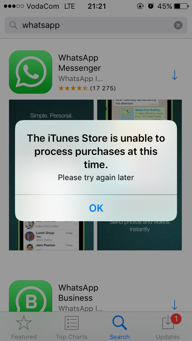 Não Consigo Baixar Whatsapp No Iphone Comunidade Da Apple 1497