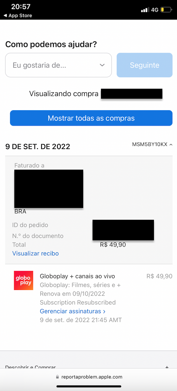 Quero pedir reembolso de uma assinatura que fiz sem querer pelo app da  Globo play - Comunidade Google Play