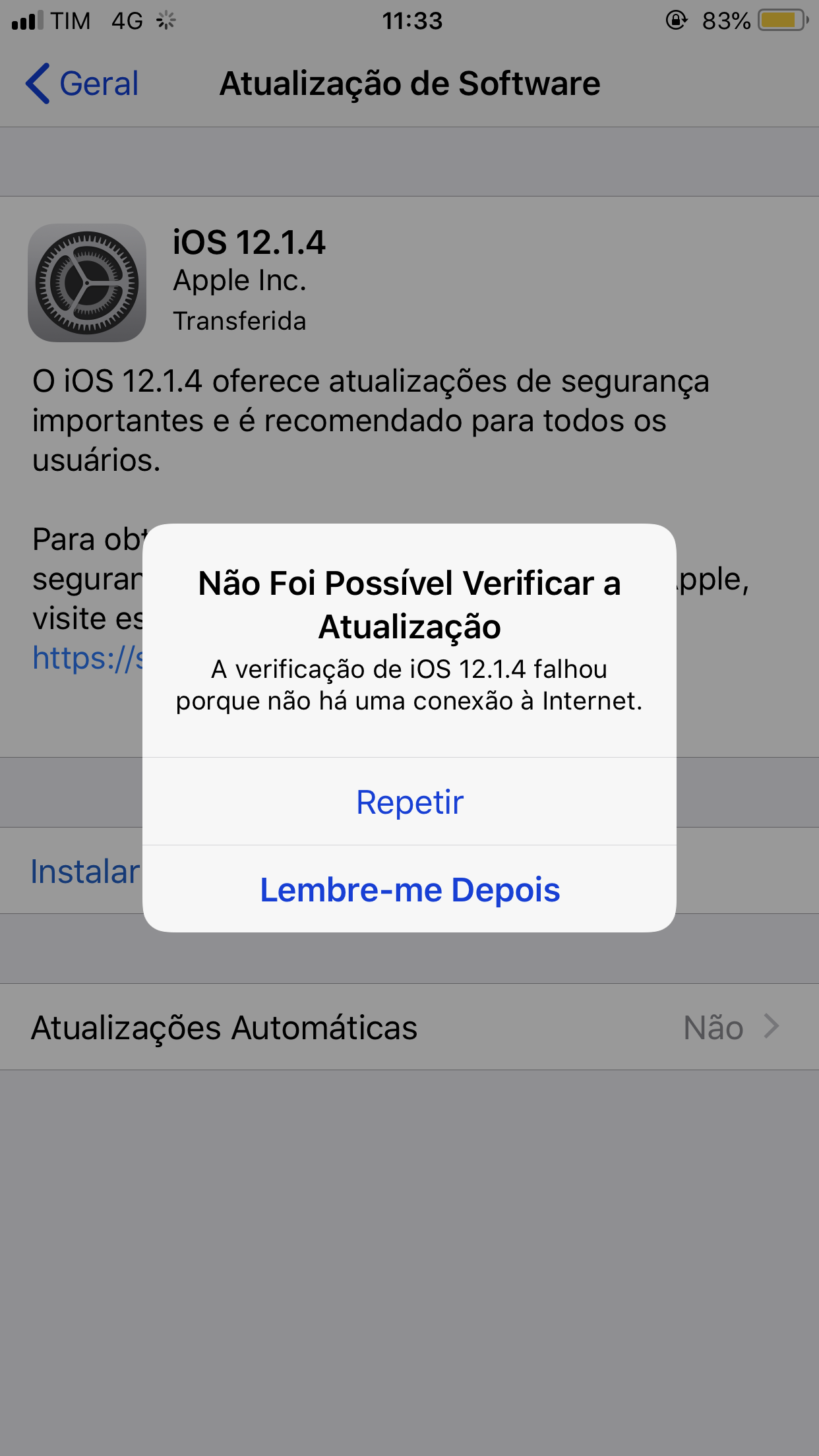 iPhone 11 - Não foi possível instala… - Comunidade da Apple