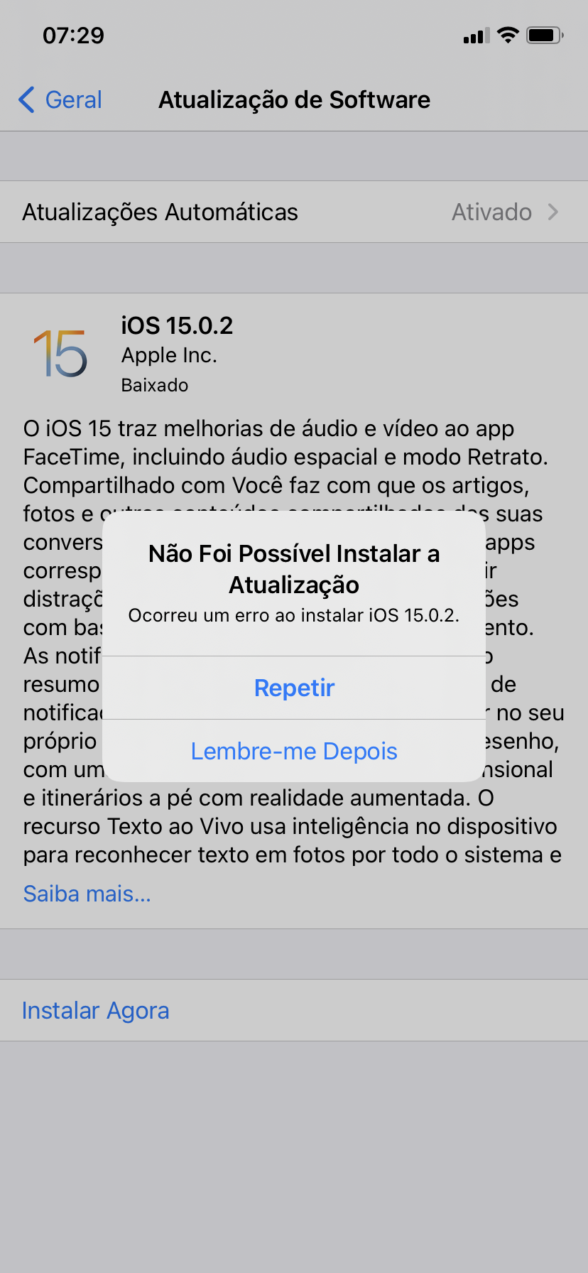 Não Consigo Atualizar O Iphone Para Comunidade Da Apple 0066