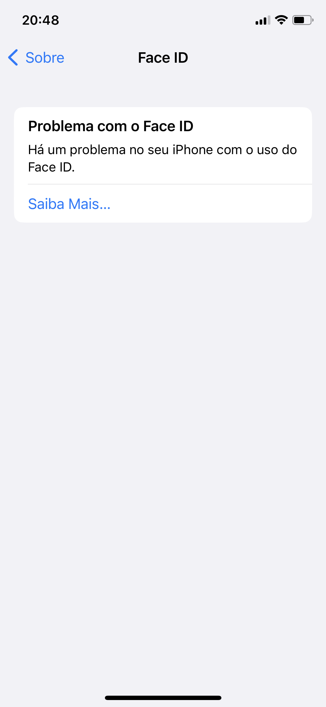 meu face id parou de funcionar iphone 11