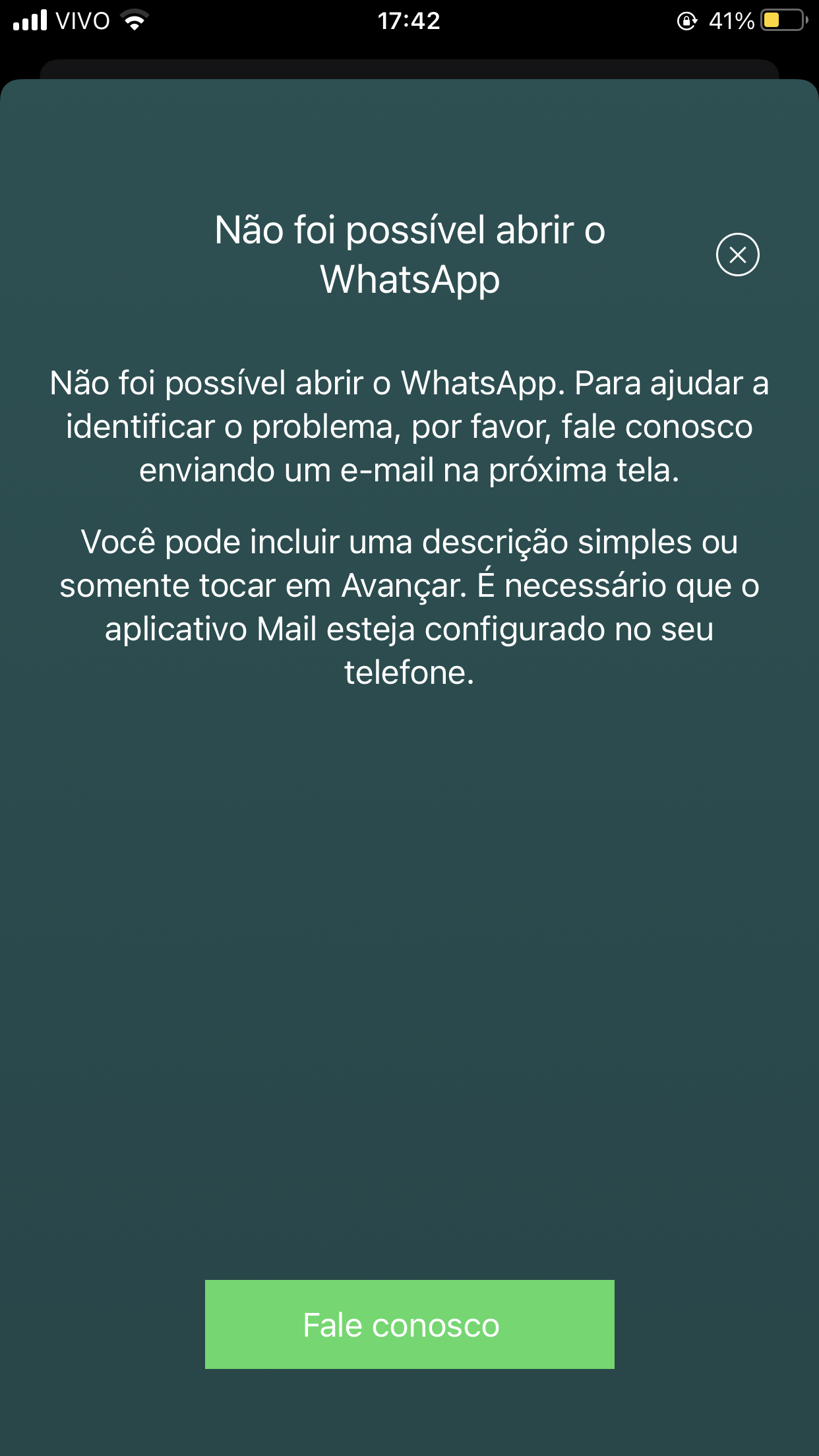 O meu whatsapp não abre mais e não sei o que acontece