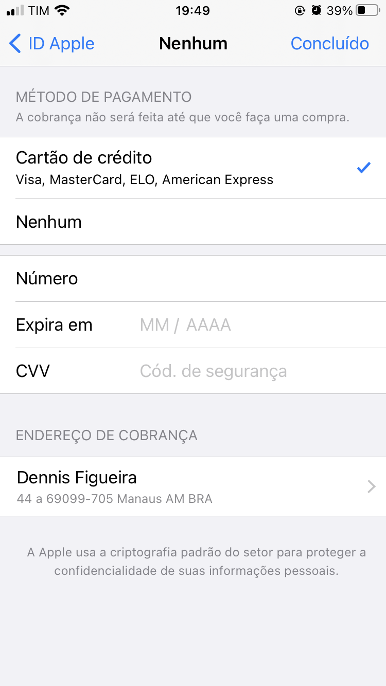 Não consigo por cartão para pagar a minha… - Apple Community