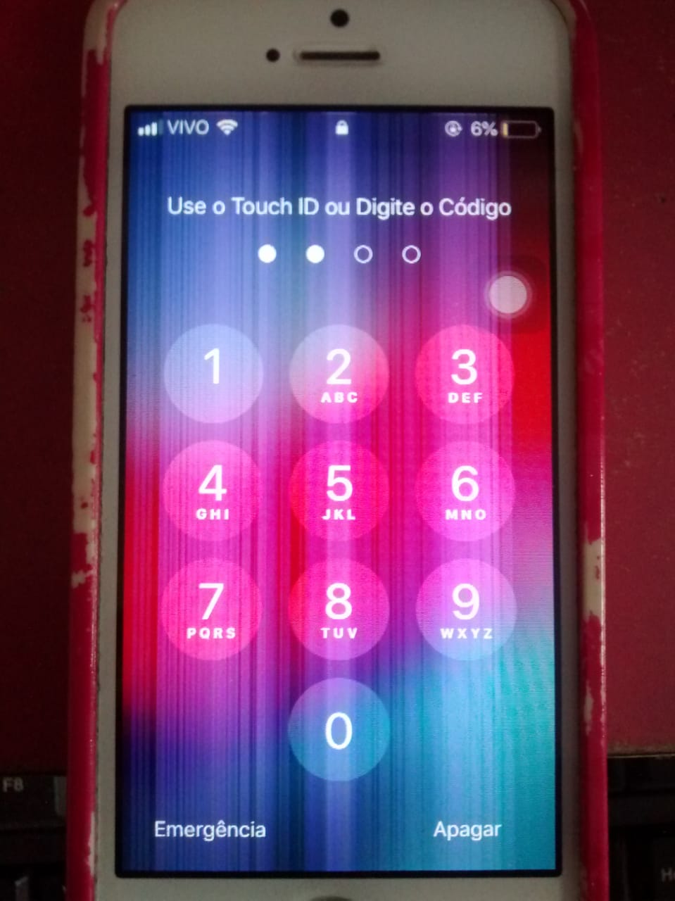 Tela do meu Iphone com listras roxas. Comunidade da Apple